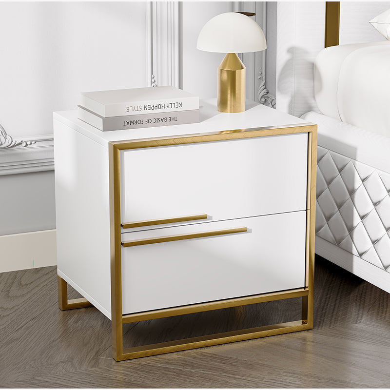 Cassandra Common Luxury White Lacquer Square Nightstand