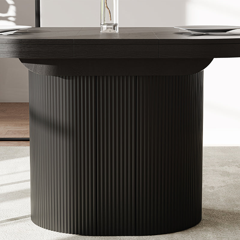 George Modern Black Oval & Round Extendable Dining Table for Small Spaces