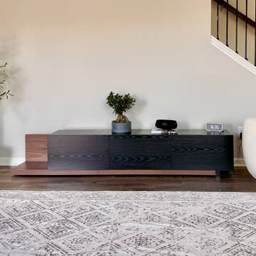 George Modern Black Extendable TV Stand with Drawers