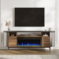 76.8" TV Stand with Electric Fireplace and Drawers