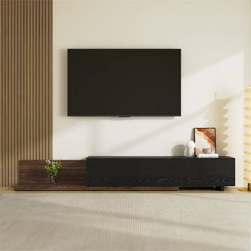 George Modern Black Extendable TV Stand with Drawers