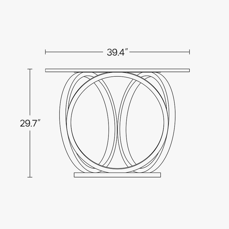 Sophie Common Luxury Round Dining Table with Metal Base