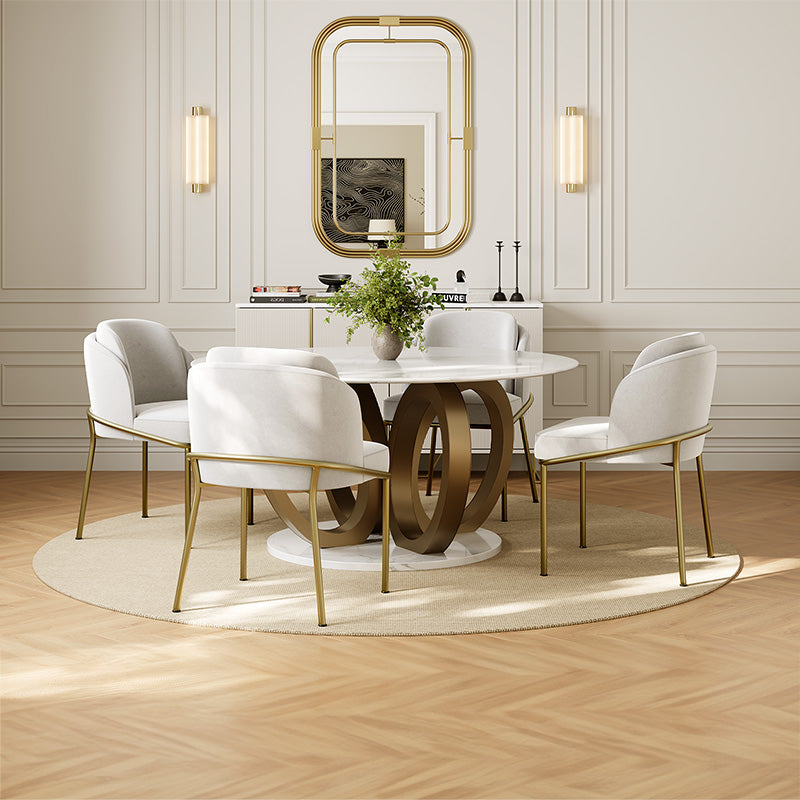 Sophie Common Luxury Small Round Dining Room Table Set with 4 Chairs