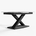 Thomas Modern Extendable X Leg Seats 4-6 Person Dining Table