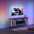 76.8" TV Stand with Electric Fireplace and Drawers