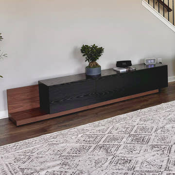 George Modern Black Extendable TV Stand with Drawers