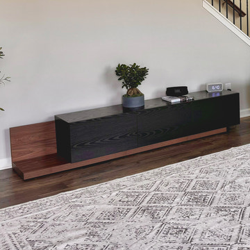 George Modern Black Extendable TV Stand with Drawers