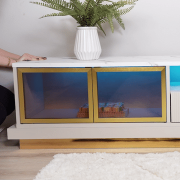 Eden Common Luxury Extendable TV Stand with Drawer and LED Lights