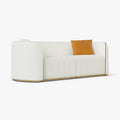 Sophie Common Luxury Off White 3 Seater Leather Couch with Gold Legs