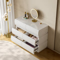 Kelly Nordic Small Space Dresser with Rounded-Front Drawers for Bedroom