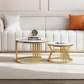 Eden Common Luxury Modern Round Nesting 2 Tier Coffee Table