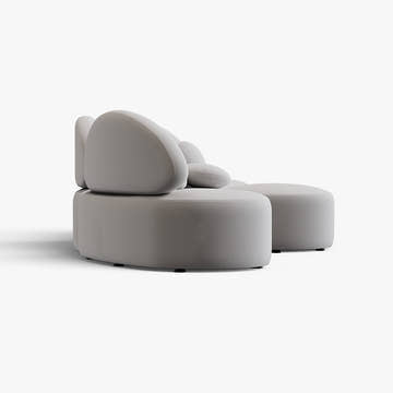 Elina Nordic Gray 7 Seater Curved Sectional Sofa & Couch