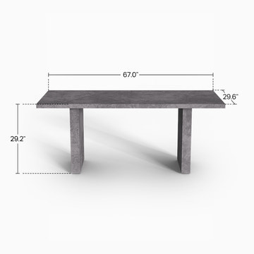 Todd Japandi Gray Wooden Rectangular 67