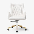 Sophie Common Luxury White Leather Ergonomic Office Chair with Adjustable Height and Swivel