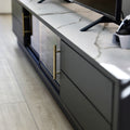 Thomas Modern LED Lights Dark Gray TV Stand with Drawers