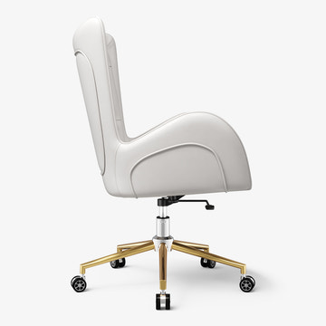 Sophie Common Luxury White Leather Ergonomic Office Adjustable Height Swivel Chair