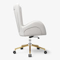 Sophie Common Luxury White Leather Ergonomic Office Chair with Adjustable Height and Swivel