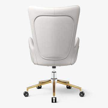 Sophie Common Luxury White Leather Ergonomic Office Adjustable Height Swivel Chair