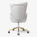 Sophie Common Luxury White Leather Ergonomic Office Chair with Adjustable Height and Swivel