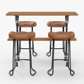 Smith Industrial 55.2 inch Dining Room Rectangle Wooden Bar Table Set for 4 with 4 Chairs for Kitchen