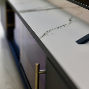 Thomas Modern LED Lights Dark Gray TV Stand & Coffee Table Set