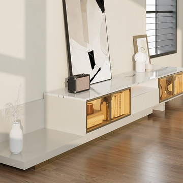 Eden Common Luxury Extendable TV Stand with Drawer and LED Lights