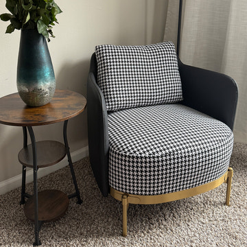 George Modern Houndstooth Pattern Living Room Chair with Arms