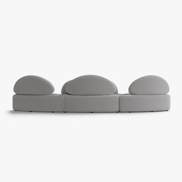 Elina Nordic Gray 7 Seater Curved Sectional Sofa & Couch