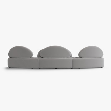 Elina Nordic Gray 7 Seater Curved Sectional Sofa & Couch