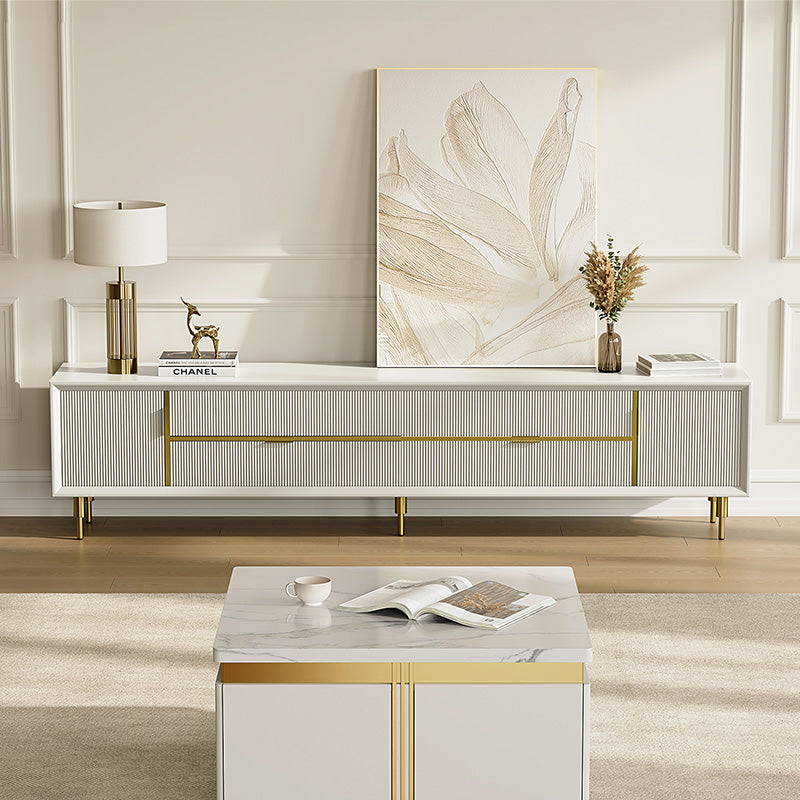 Sophie Common Luxury Off White TV Stand with Drawers for Bedroom