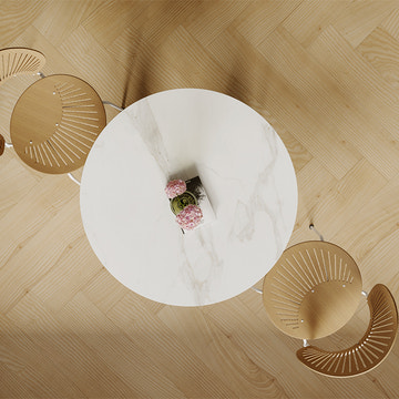 Kelly Nordic 39.4 Inch 3 Legs White Round Dining Table for Small Spaces