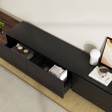 George Modern Black Extendable TV Stand with Drawers