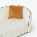 Sophie Common Luxury Off White 3 Seater Leather Couch with Gold Legs