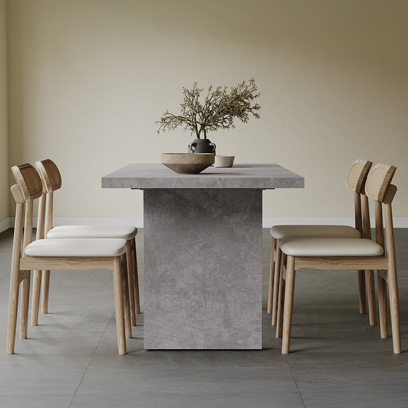 Todd Japandi Dining Table with Dual Pedestals for 6 people