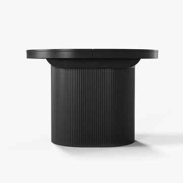 George Modern Black Oval & Round 43.3-55.2 Inch Extendable Small Butterfly Leaf Dining Table Set with 4 Chairs for 4