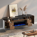 76.8" TV Stand with Electric Fireplace and Drawers