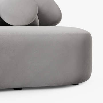 Elina Nordic Gray 7 Seater Curved Sectional Sofa & Couch