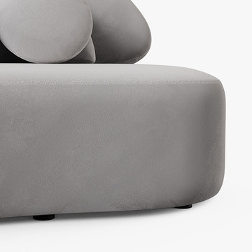 Elina Nordic Gray 7 Seater Curved Sectional Sofa & Couch