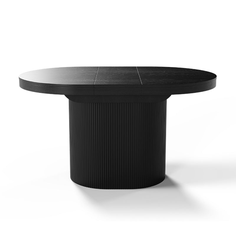 George Modern Black Oval & Round Extendable Dining Table for Small Spaces