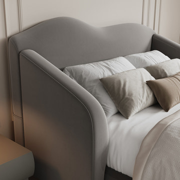 Kelly Nordic LED Light Queen Platform Bed Frame with Headboard Set with 2 Nightstands