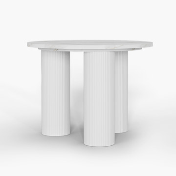 Kelly Nordic 39.4 Inch 3 Legs White Round Dining Table for Small Spaces