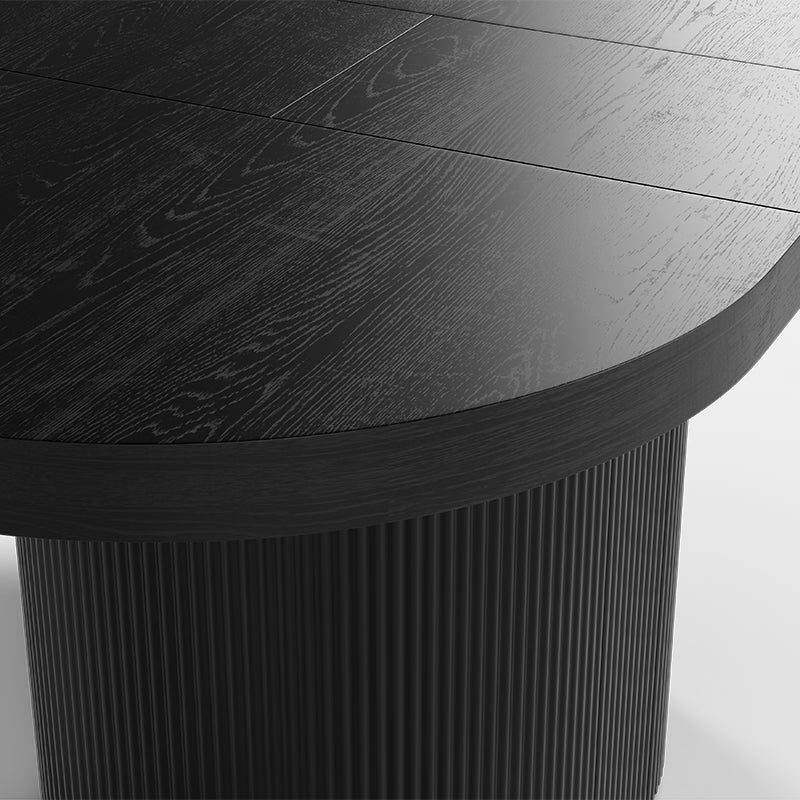 George Modern Black Oval & Round Extendable Dining Table for Small Spaces