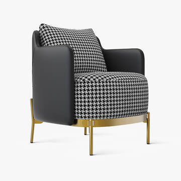 George Modern Houndstooth Pattern Living Room Chair with Arms