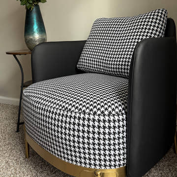 George Modern Houndstooth Pattern Living Room Chair with Arms