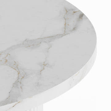 Kelly Nordic 39.4 Inch 3 Legs White Round Dining Table for Small Spaces