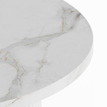 Kelly Nordic 39.4 Inch 3 Legs White Round Dining Table for Small Spaces