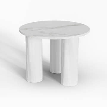 Kelly Nordic 39.4 Inch 3 Legs White Round Dining Table for Small Spaces