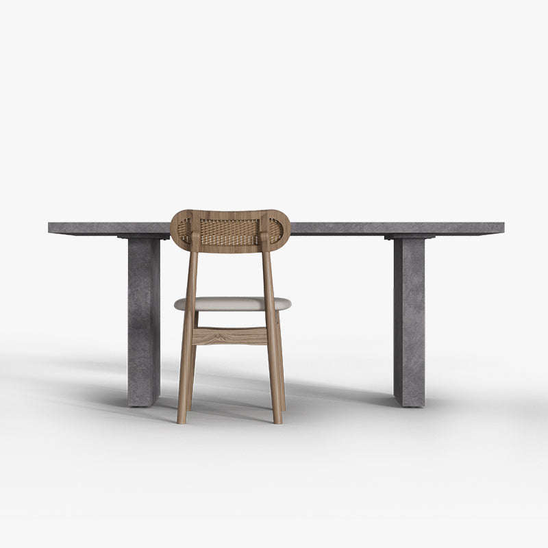 Todd Japandi Dining Table with Dual Pedestals for 6 people