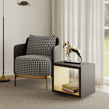 George Modern Houndstooth Pattern Living Room Chair with Arms