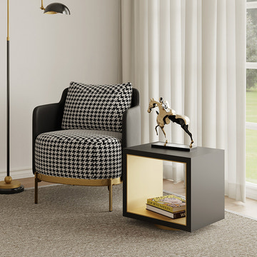 George Modern Houndstooth Pattern Living Room Chair with Arms